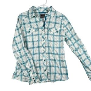REI Women's Plaid Long Sleeve Button‎ Up Shirt Lightweight Outdoor Size S